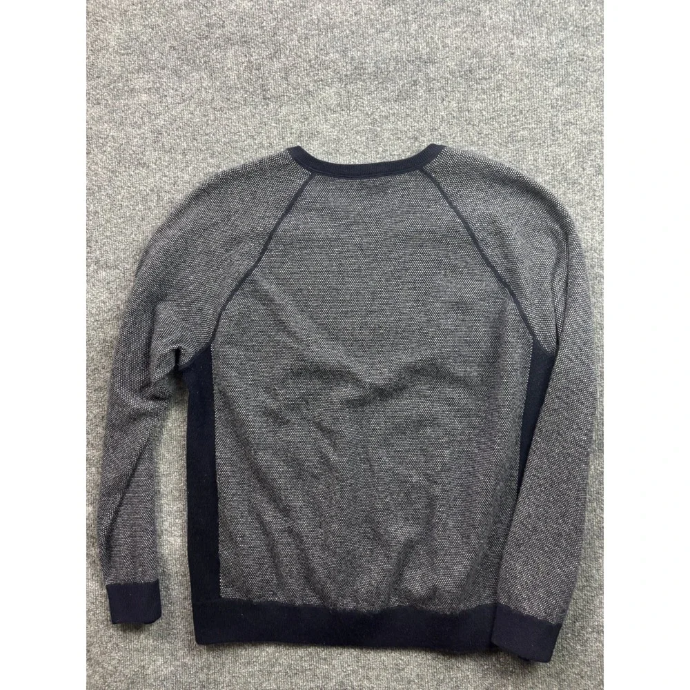 Vince Sweater Mens XL Blue Wool Cashmere Blend Raglan Crewneck Textured Knit